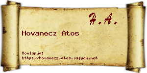 Hovanecz Atos névjegykártya